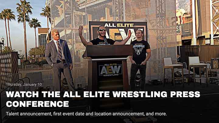 All Elite Wrestling web design mock-up