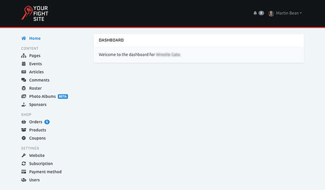 The new-look Your Fight Site CMS administration panel